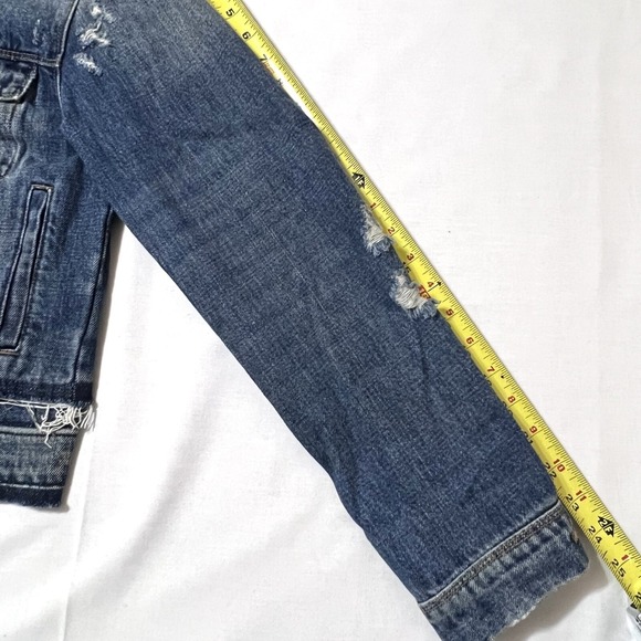 JBD Just Black Denim Jacket Women S Blue Excellent Distressed Raw Hem DA349N - Picture 10 of 10